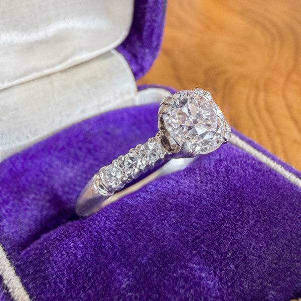 Vintage Engagement Ring, Old Euro 0.94ct. sold by Doyle and Doyle an antique and vintage jewelry boutique