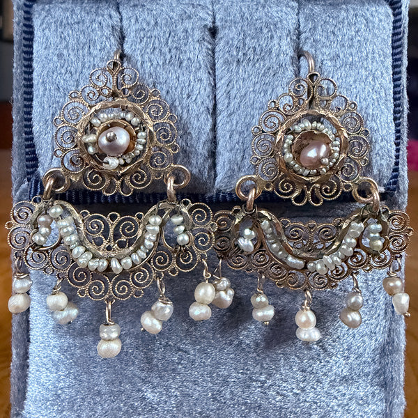 Antique Georgian Pearl Earrings, sold by Doyle & Doyle an antique and vintage jewelry boutique