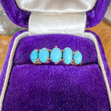 Victorian Turquoise Five Stone Ring sold by Doyle and Doyle an antique and vintage jewelry boutique