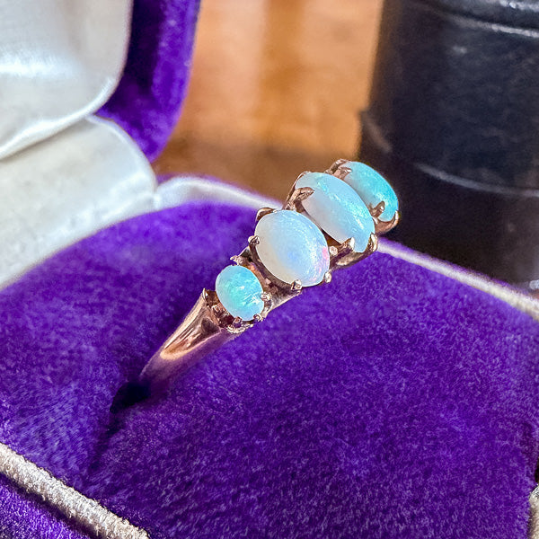 Victorian Opal Five Stone Ring sold by Doyle and Doyle an antique and vintage jewelry boutique