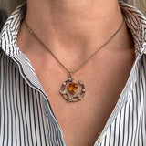 Antique Victorian Citrine Heart Crescent Pendant, sold by Doyle & Doyle an antique and vintage jewelry boutique