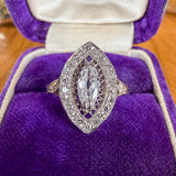 Art Deco Marquise Diamond Ring sold by Doyle and Doyle an antique and vintage jewelry boutique