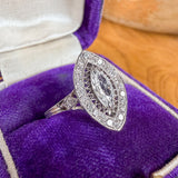 Art Deco Marquise Diamond Ring sold by Doyle and Doyle an antique and vintage jewelry boutique