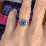 Vintage Filigree Sapphire Ring, 1.79ct. sold by Doyle and Doyle an antique and vintage jewelry boutique