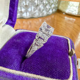 Vintage Diamond Ring, Asscher 1.30ct. sold by Doyle and Doyle an antique and vintage jewelry boutique