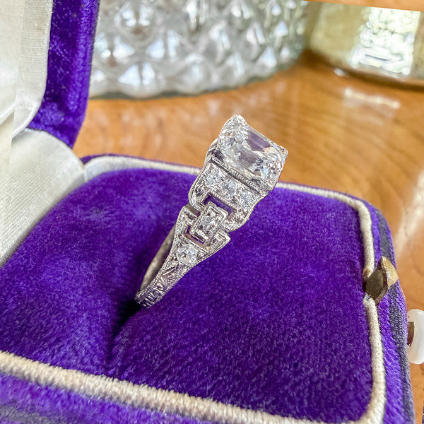 Vintage Diamond Ring, Asscher 1.30ct. sold by Doyle and Doyle an antique and vintage jewelry boutique