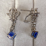 Vintage Diamond & Sapphire Drop Earrings, sold by Doyle & Doyle antique and vintage jewelry boutique