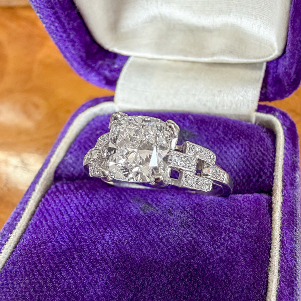 Art Deco Engagement Ring, Cushion 1.50ct sold by Doyle and Doyle an antique and vintage jewelry boutique