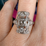Art Deco Diamond Dinner Ring sold by Doyle and Doyle an antique and vintage jewelry boutique