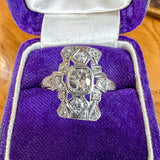 Art Deco Diamond Dinner Ring sold by Doyle and Doyle an antique and vintage jewelry boutique