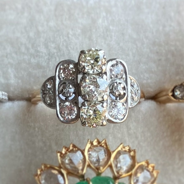 Vintage Geometric Diamond Cluster Ring, from Doyle & Doyle vintage and antique jewelry boutique