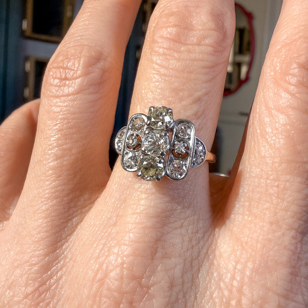 Vintage Geometric Diamond Cluster Ring, from Doyle & Doyle vintage and antique jewelry boutique