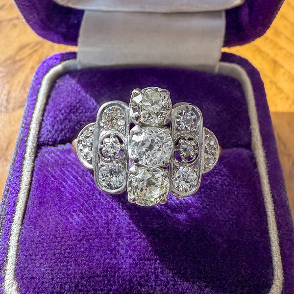 Vintage Geometric Diamond Cluster Ring, from Doyle & Doyle vintage and antique jewelry boutique