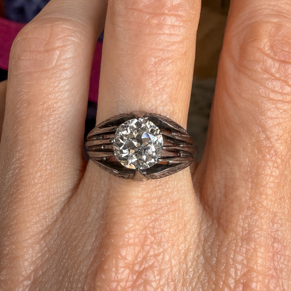 Art Deco Diamond Ring, Old Euro 2.10ct. sold by Doyle and Doyle an antique and vintage jewelry boutique