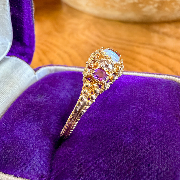 Georgian Acrostic "ADORE" Ring sold by Doyle and Doyle an antique and vintage jewelry boutique