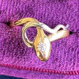 Antique Edwardian Diamond Snake Ring in gold and platinum, from Doyle & Doyle antique and vintage jewelry boutique