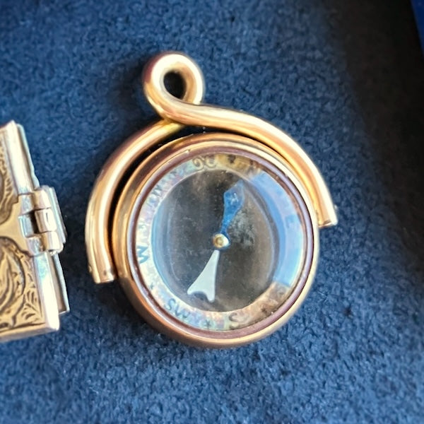 Antique Victorian Gold Compass Pendant, from Doyle & Doyle antique and vintage jewelry boutique