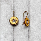 Victorian Diamond Gold Disk Earrings, sold by Doyle & Doyle antique and vintage jewelry boutique