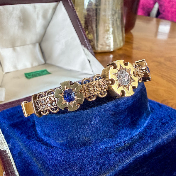 Sapphire Bracelet sold by Doyle and Doyle an antique and vintage jewelry boutique