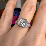 Art Deco Diamond Engagement Ring, Old Euro 1.08ct. sold by Doyle and Doyle an antique and vintage jewelry boutique
