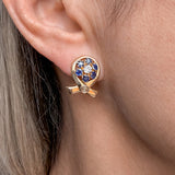 Retro 1940s Diamond & Sapphire Earrings, sold by Doyle & Doyle antique and vintage jewelry boutique