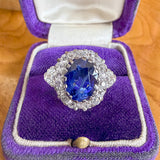 Antique Sapphire & Diamond Ring, 3.50ct. sold by Doyle and Doyle an antique and vintage jewelry boutique