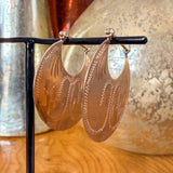 Gold Engraved Disk Hoop Earrings, sold by Doyle & Doyle antique and vintage jewelry boutique