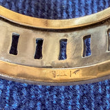 Vintage Patterned Two-toned Wedding Band Ring sold by Doyle and Doyle an antique and vintage jewelry boutique
