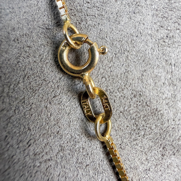Vintage Box Link Chain Necklace sold by Doyle and Doyle an antique and vintage jewelry boutique