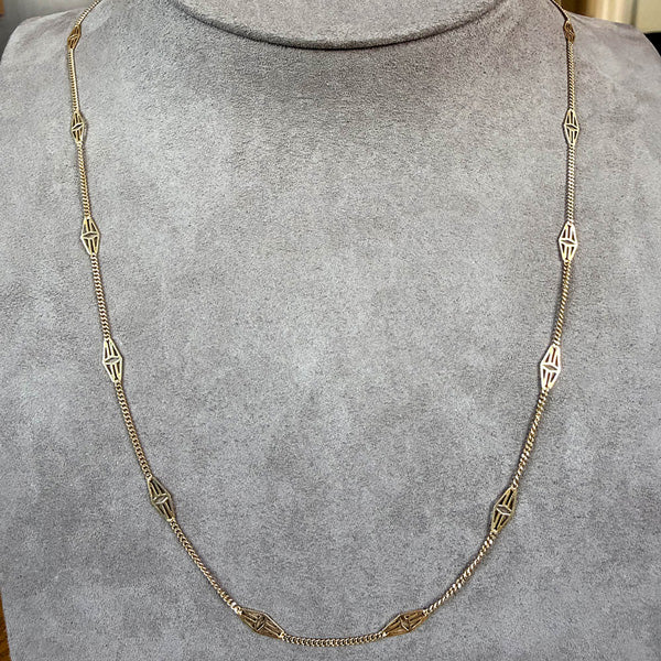 Vintage Fancy Link Gold Chain Necklace, sold by Doyle & Doyle antique and vintage jewelry boutique