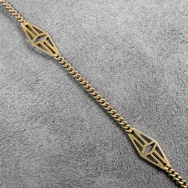 Vintage Fancy Link Gold Chain Necklace, sold by Doyle & Doyle antique and vintage jewelry boutique