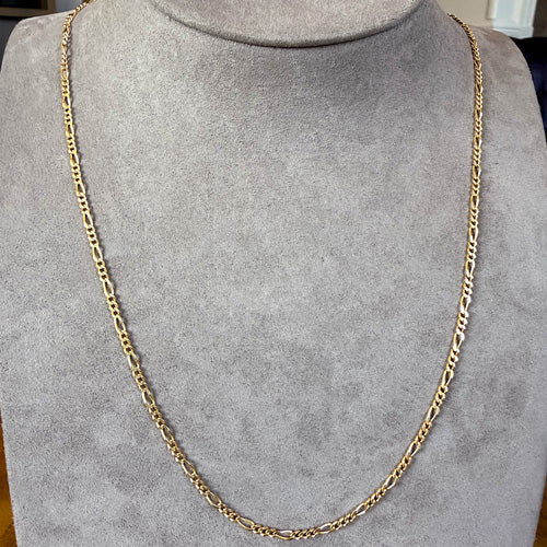 Vintage Gold Figaro Link Chain Necklace, sold by Doyle & Doyle antique and vintage jewelry boutique