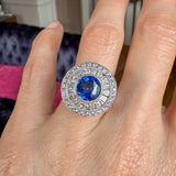Estate Ceylon Sapphire and diamond ring, sold by Doyle & Doyle antique and vintage jewelry boutique
