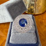 Estate Ceylon Sapphire and diamond ring, sold by Doyle & Doyle antique and vintage jewelry boutique