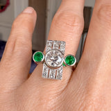 Art Deco Diamond and Emerald Ring, sold by Doyle & Doyle antique and vintage jewelry boutique