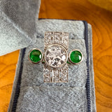 Art Deco Diamond and Emerald Ring, sold by Doyle & Doyle antique and vintage jewelry boutique