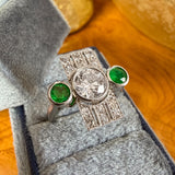 Art Deco Diamond and Emerald Ring, sold by Doyle & Doyle antique and vintage jewelry boutique