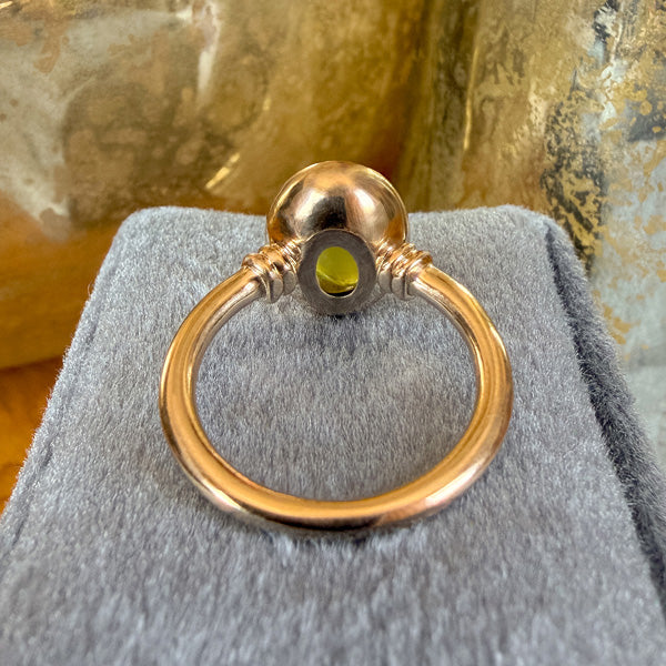 Vintage Oval Green Cat's Eye Ring, sold by Doyle & Doyle antique and vintage jewelry boutique