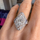 Art Deco Diamond and Sapphire Dinner Ring, sold by Doyle & Doyle antique and vintage jewelry boutique