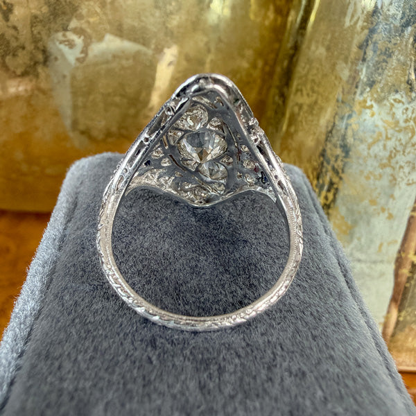 Art Deco Diamond and Sapphire Dinner Ring, sold by Doyle & Doyle antique and vintage jewelry boutique