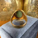 Vintage Jade Cabochon Ring in yellow gold, sold by Doyle & Doyle antique and vintage jewelry boutique