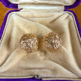 Antique Gold Coach Covers for diamond earrings, from Doyle & Doyle antique and vintage jewelry