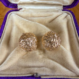 Antique Gold Coach Covers for diamond earrings, from Doyle & Doyle antique and vintage jewelry