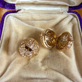 Antique Gold Coach Covers for diamond earrings, from Doyle & Doyle antique and vintage jewelry