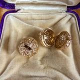 Antique Gold Coach Covers for diamond earrings, from Doyle & Doyle antique and vintage jewelry