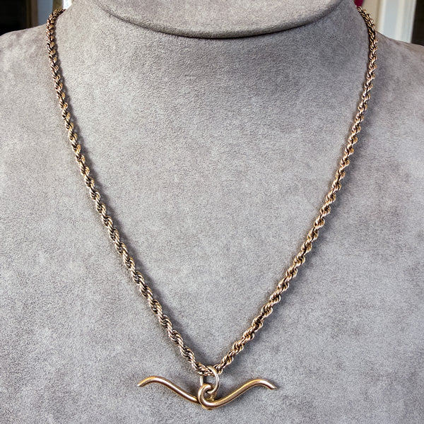 Antique Gold Rope Watch Chain, sold by Doyle & Doyle antique and vintage jewelry boutique