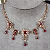 Antique Garnet & Pearl Festoon Necklace, sold by Doyle & Doyle antique and vintage jewelry boutique