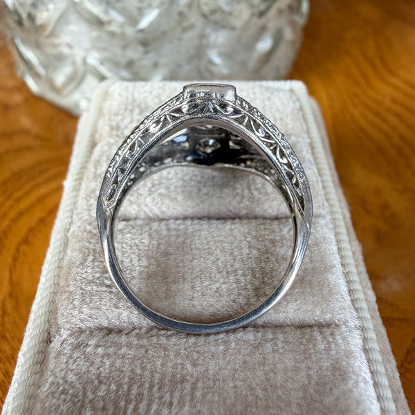 Art Deco Diamond & Sapphire Ring sold by Doyle and Doyle an antique and vintage jewelry boutique