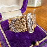 Vintage Diamond Buckle Ring sold by Doyle and Doyle an antique and vintage jewelry boutique