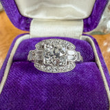 Art Deco Engagement Ring, Old Euro 1.06ct. sold by Doyle and Doyle an antique and vintage jewelry boutique